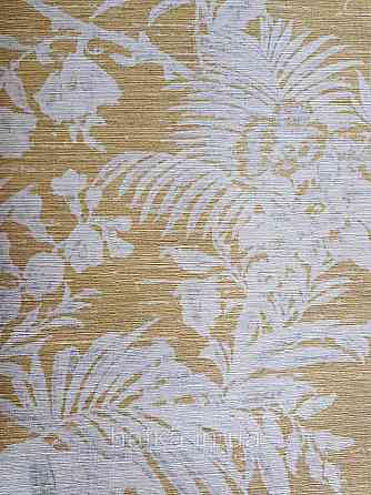 Шпалери флізелінові еко Casadeco Five o'clock 0.53х10 яскраво жовті квіти, пальми, листя під тканина гобелен Київ