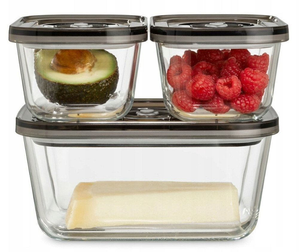 Набір Вакуумних контейнерів 3 шт зі скла 1500 мл та 500 мл + шланг з адаптером CASO (1177) Нововолинськ - фото 4