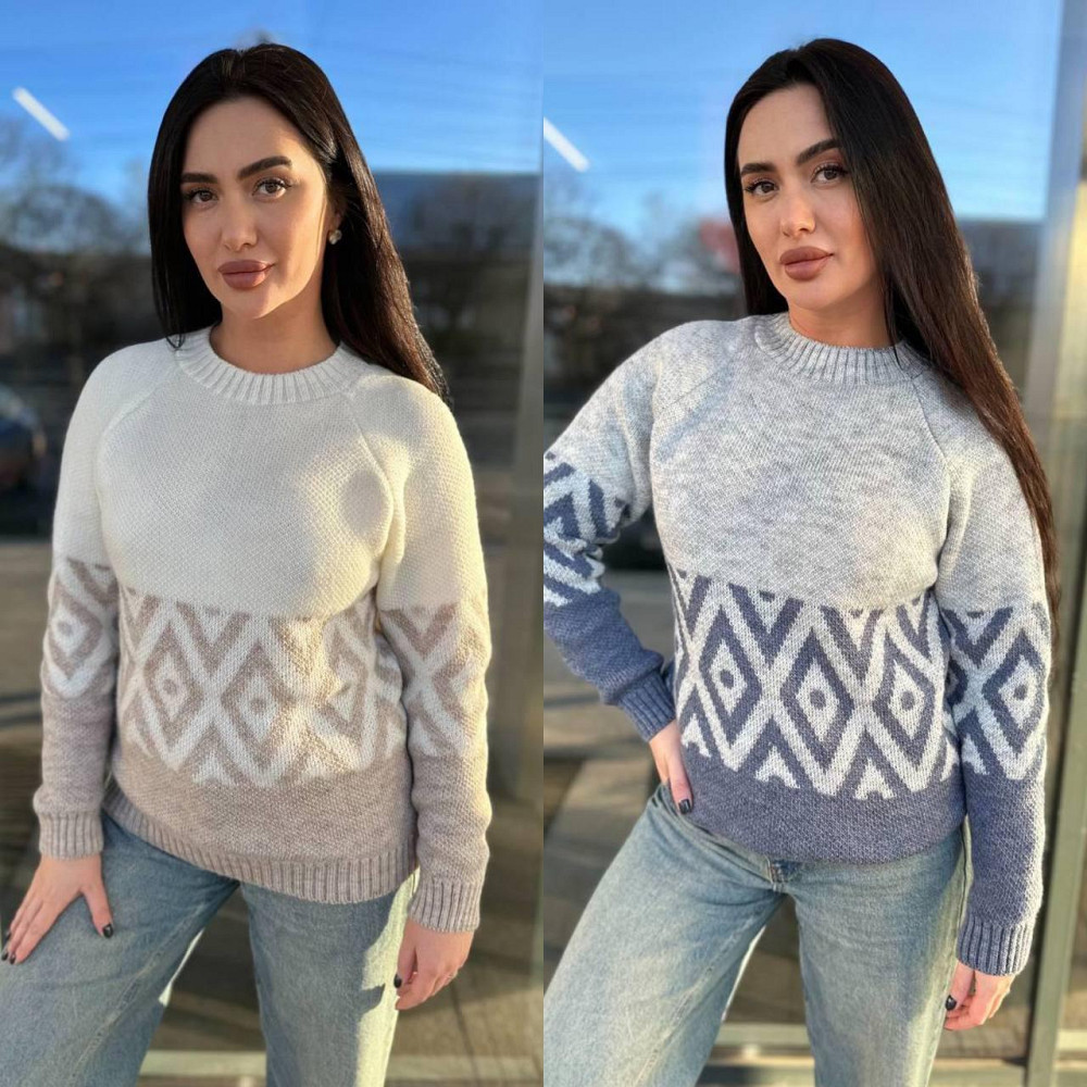 Жіночий модний светр орнамент 42-56р Київ - фото 4