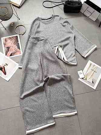 Женский базовый теплый костюм двойка качественная турецкая ангора double Серый, 42/44 Одесса