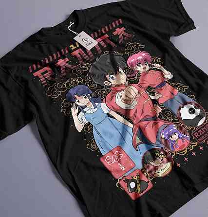 Футболка аниме Ранма Схампоо Румико Такахасхи оверсайз (S/M/L) Черний AnimeJ1003 Днепр