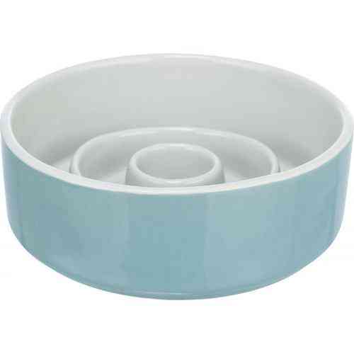 Миска Trixie Медленное кормление для собак, керамика, 14 см, 450 мл (серая/голубая) Винница