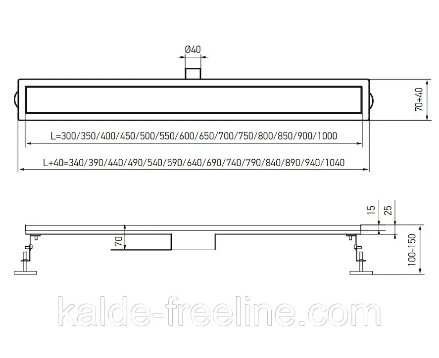 Душевой трап KOER FD20-70x650 з нержавеющей стали SUS304 70x650мм Харьков - изображение 2