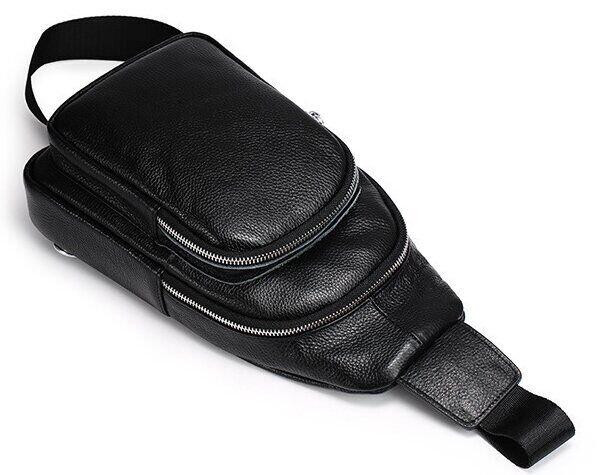 Сумка из зернистой кожи через плечо Черная (Vintage) Киев - изображение 2