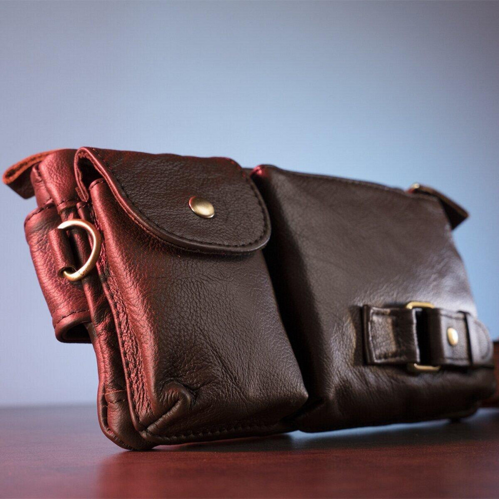 Поясна cумка чоловіча Vintage 14747 Коричнева Київ - фото 2