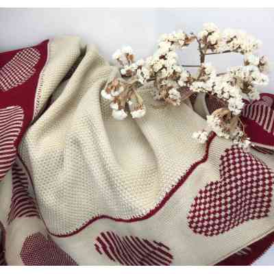 Плед Прованс в&apos;язаний Серця 100х150 см (4823093436794) Вінниця