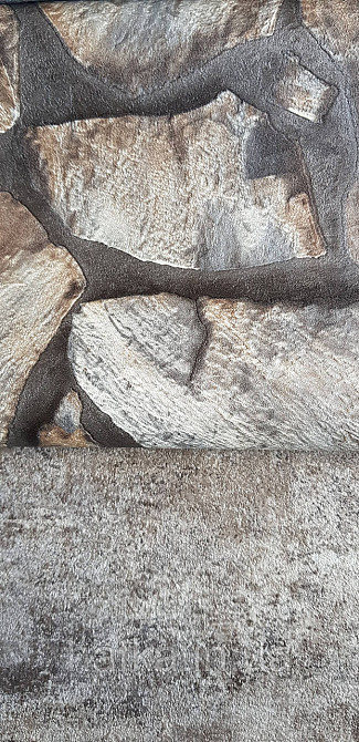 Обои виниловые на флизелине AdaWall Roka 1.06х10 под камень бут структурные черные серые коричневые 23114-3 Киев - изображение 4