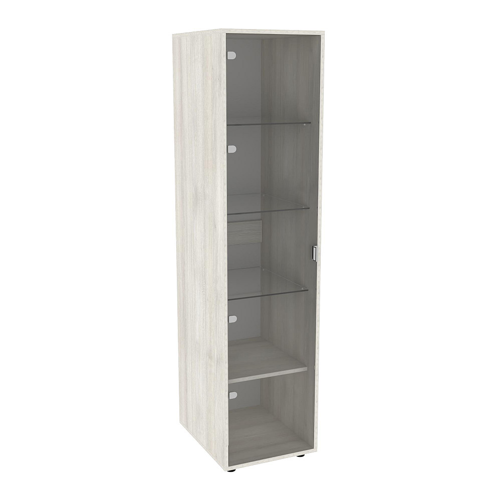 Пенал со стеклом Hugo H-4, Дуб Шамоні Світлий, 420/520/1700 Львов - изображение 1