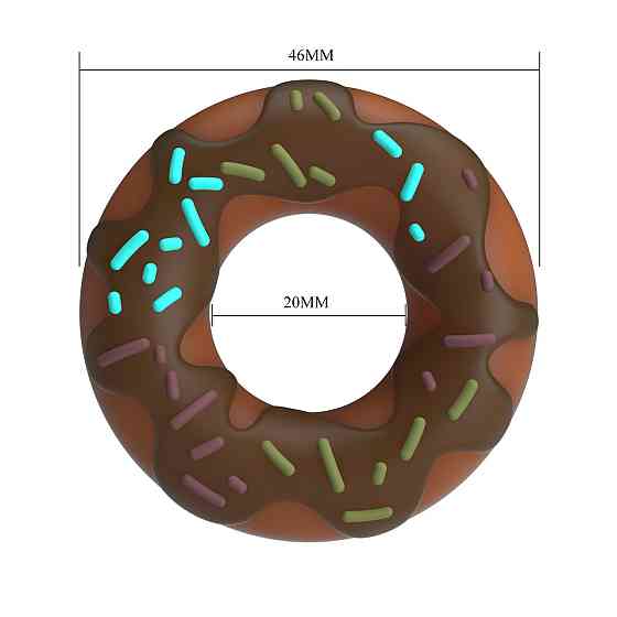 Ерекційне кільце Pretty Love - Choco Super Donut Silicone Cock Ring, BI-210344 Sex Aura Київ