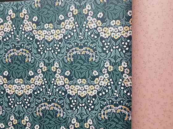 Шпалери флізелінові еко Rasch Sophia 0.53х10 рослинний принт квіти листя маленькі польові на зеленому Київ