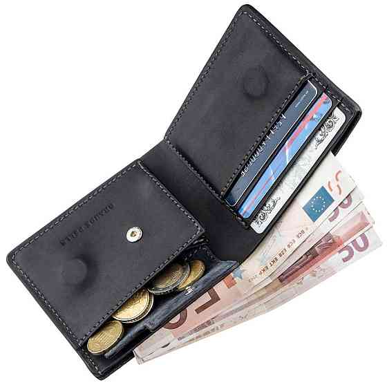 Функциональное портмоне унисекс на магните GRANDE PELLE 11206 Черное Киев