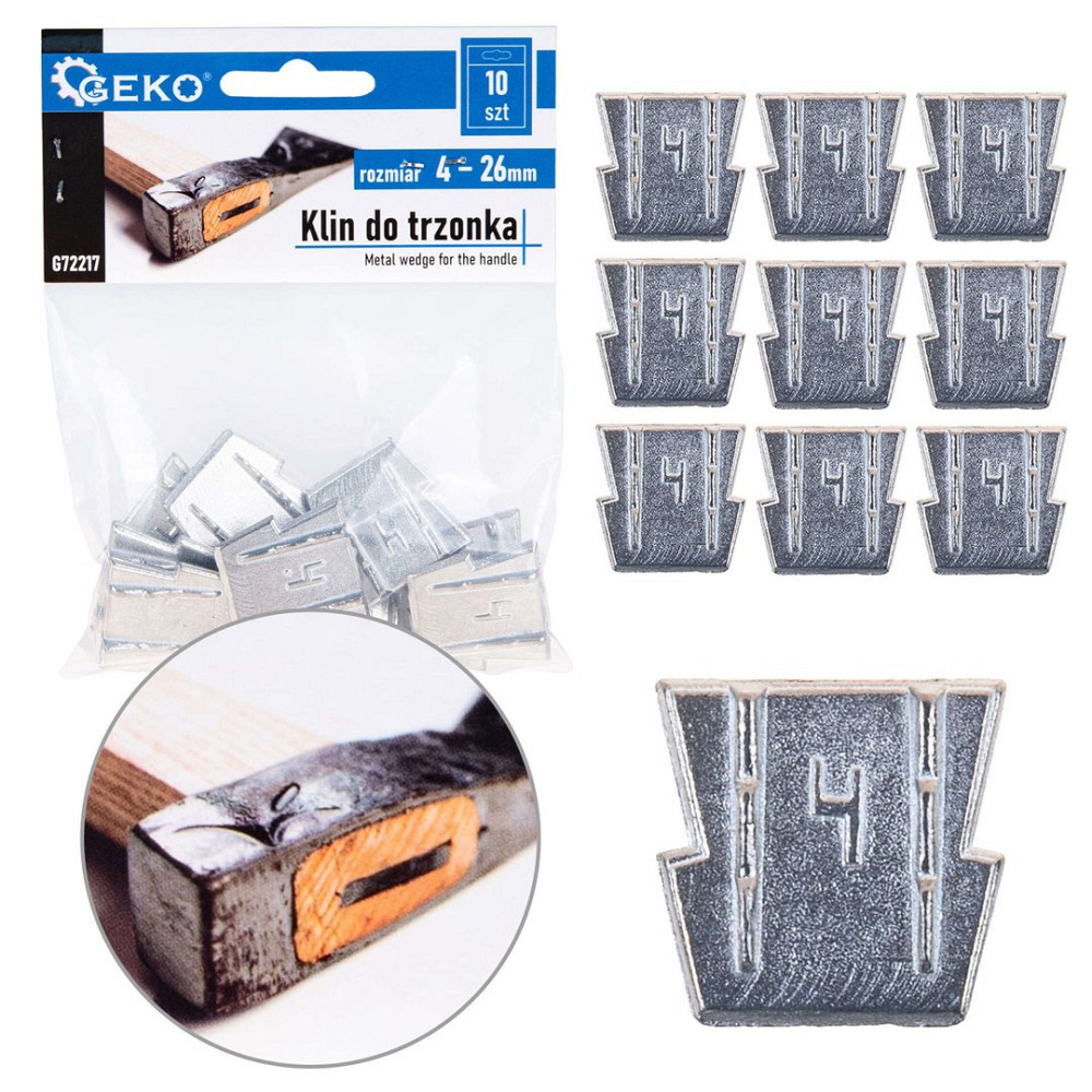 Клин "GeKo" для древка молотка, молота, топорища 4х26х25 мм (ціна за 1шт.) Київ - фото 2