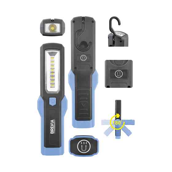 Фонарь инспекционный Brevia LED 8SMD+1W LED 300lm, 3xAA Львов