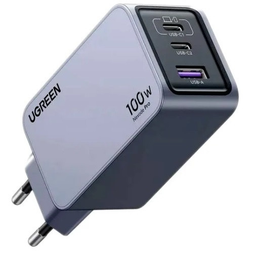 Зарядний пристрій 3xUSB 100W (2xUSB-C+USB-A) Gan Nexode Pro сірий X757 Ugreen Винница - изображение 1