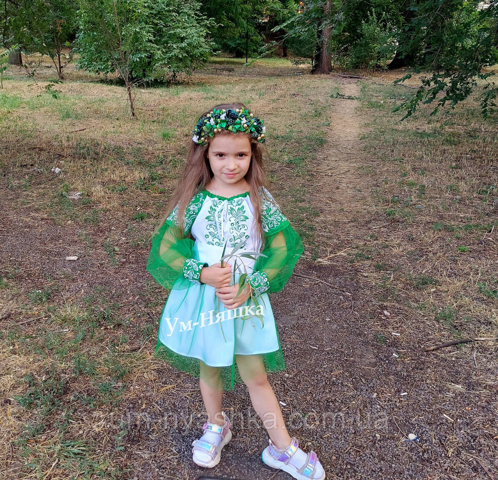 Вишиванка сукня зелена Казка Мавка Кривий Ріг - фото 2
