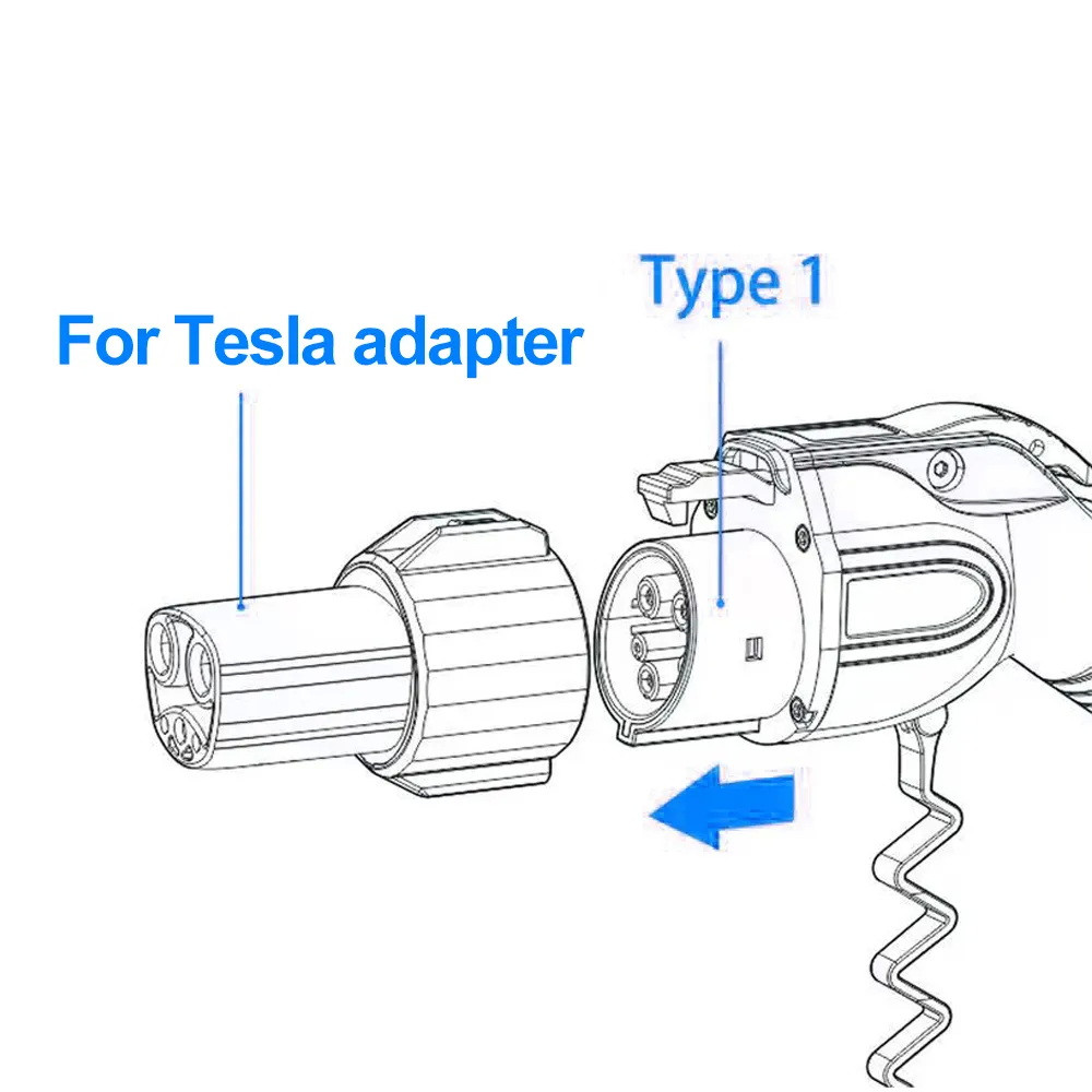 Перехідник-адаптер Type 1 - Tesla Mirrow (J1772) для заряджання Tesla Model 3/Y/S/X (Чорний) Николаев - изображение 10