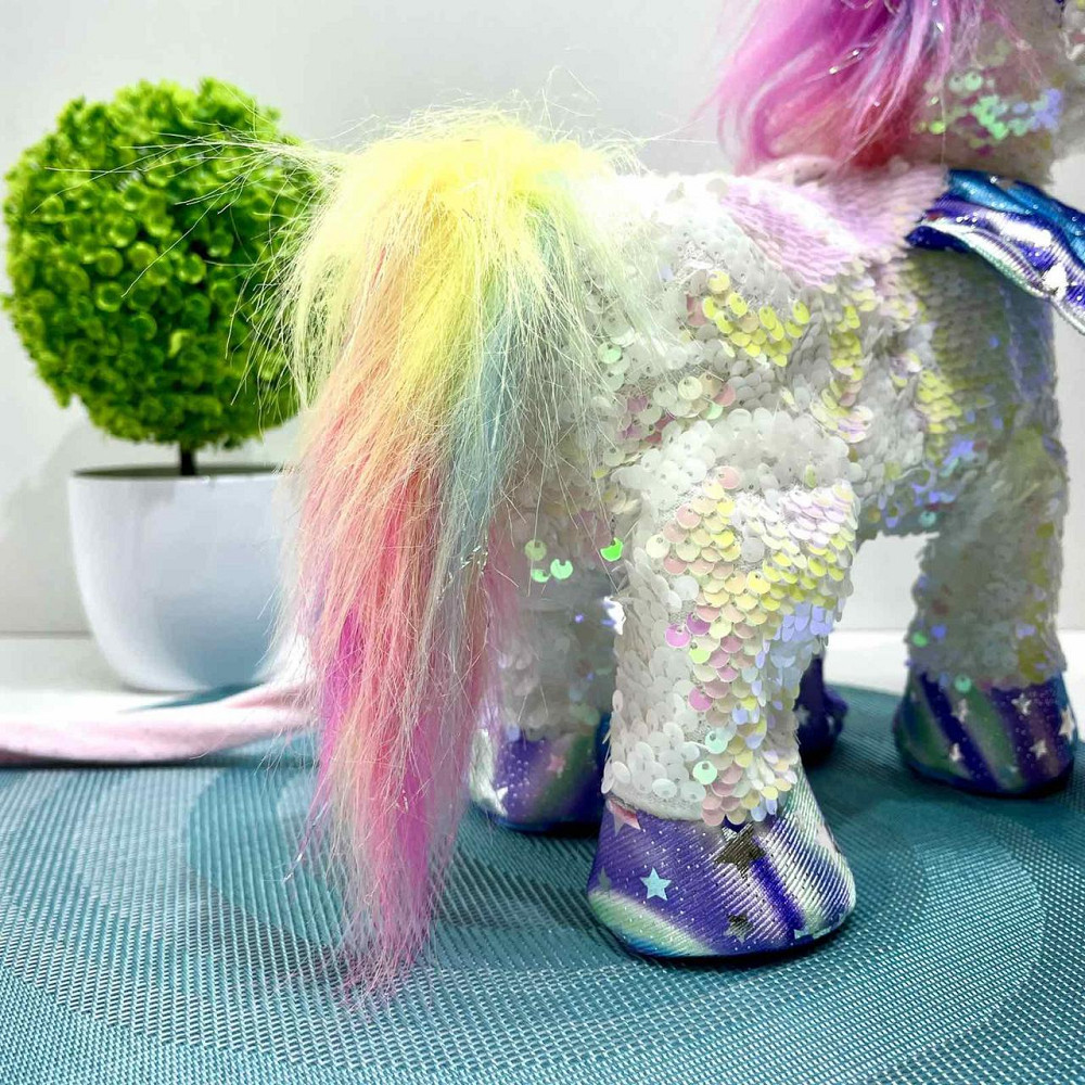 Іграшка м'яка інтерактивна Казкова конячка єдиноріг повідець звук світло Біла (M 6203 I UA) Чернигов - изображение 10