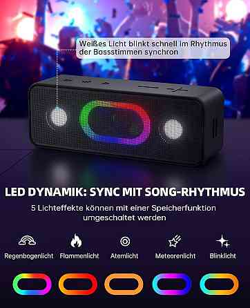 Колонка Ortizan S11 Чорний Bluetooth 5.3 TWS Dual Bass 16W 2600mAh 24H RGB 6 режимів IPX6 AUX FM нічник підсвітка Київ