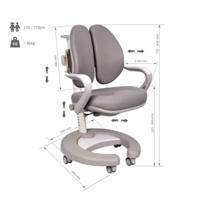 Дитяче крісло FunDesk Rubus Grey Вінниця - фото 8