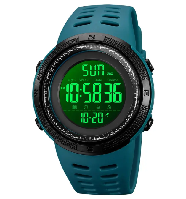 Спортивний наручний годинник Skmei 2070 (Бірюзовий з білим циферблатом) Вінниця - фото 4