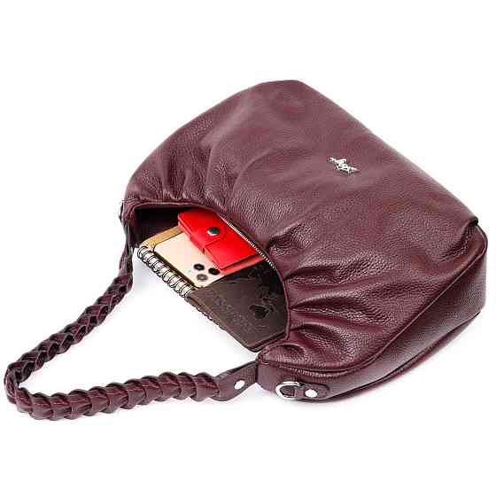 Красива сумка жіноча багет KARYA 20839 шкіряна Бордовий Київ