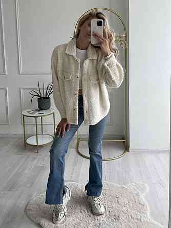 Женская укороченная куртка-рубашка из мягкой овчины Тедди Одесса