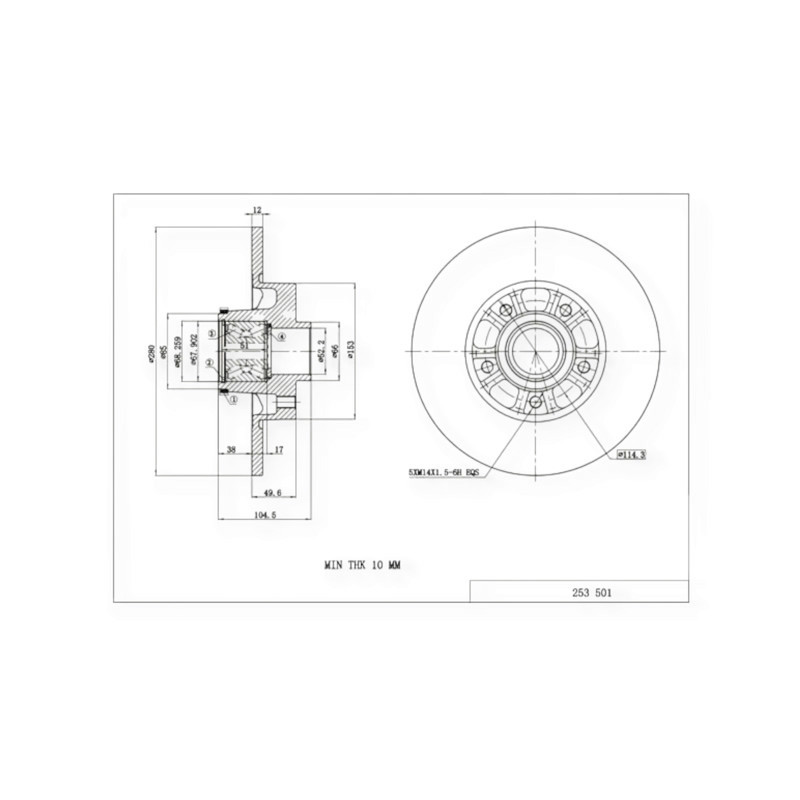 Диск Opel Vivaro (2014-) задний (d280x12) тормозной Мукачево - изображение 1