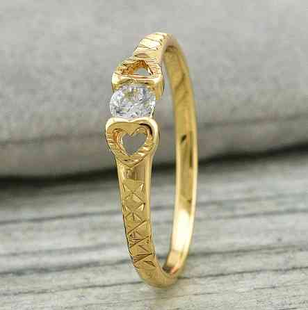 Кольцо 18 размер Xuping, (ширина 4мм, вес 0.9г), позолота 18К Киев