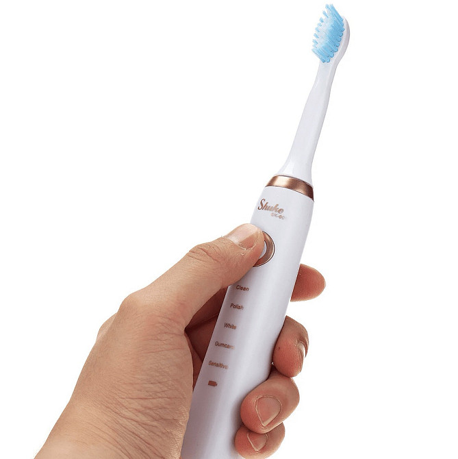 Электрическая зубная щетка Shuke с 4 насадками / Аккумуляторная зубная щетка / Ультразвуковая электрощетка Киев - изображение 6