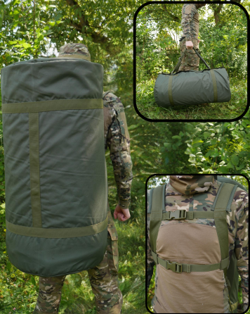 Військова сумка баул олива 120 л сумка-рюкзак для речей  сумка-рюкзак для речей і полювання WAR Львів