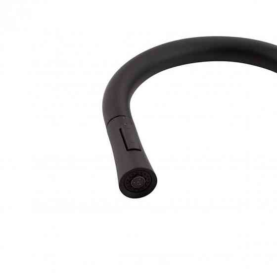Змішувач для кухні Qtap Baruska з висувним виливом QTBAR9137103UB Black Matt чорний Київ