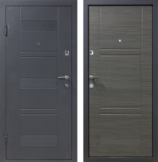 Вхідні двері БЦ 132 Чорний муар + Венге сірий горизонт 960х2050 см Модні вхідні двері для дому Київ - фото 1