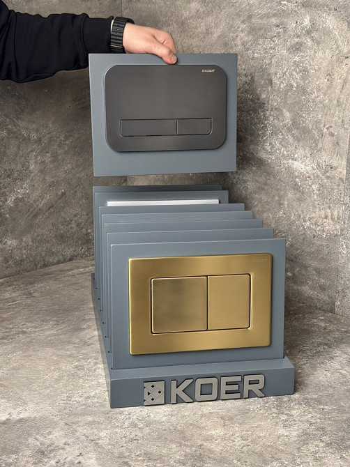 Панель змиву Koer KT-0609-07 240x160x7mm пластикова, кнопка лінійна (колір графіт) (KR6133)   ( 25039 ) Харків - фото 8