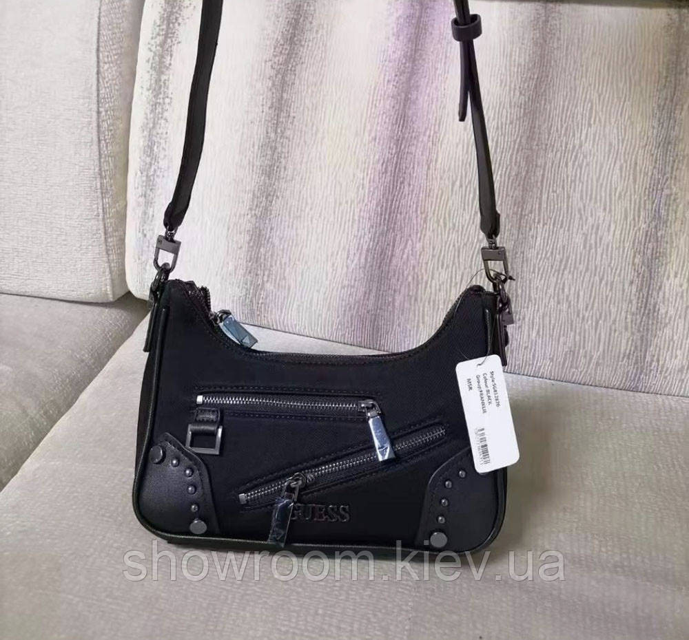 Комплектна жіноча сумка на плече Guess (812820) чорна Київ - фото 4