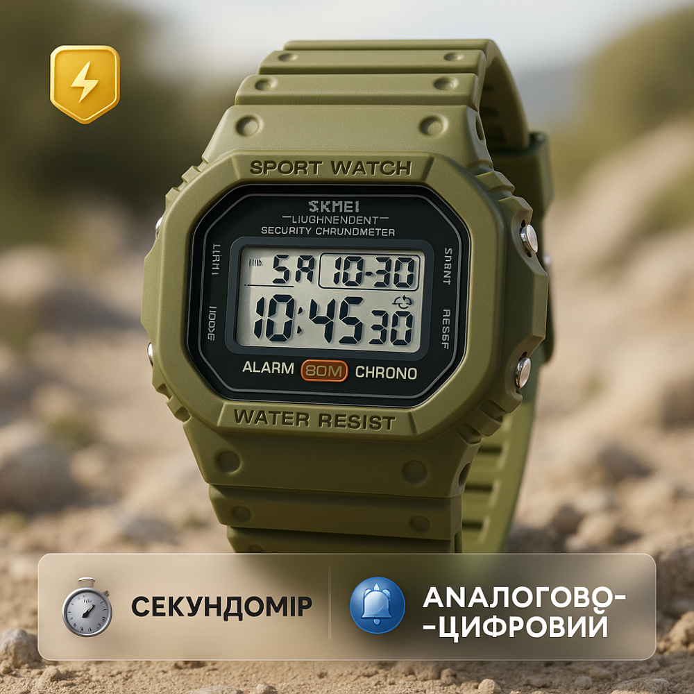 Зручний годинник для занять спортом SKMEI 1628AGWT Чоловічий годинник стильний на руку YJ-33 Львів - фото 16
