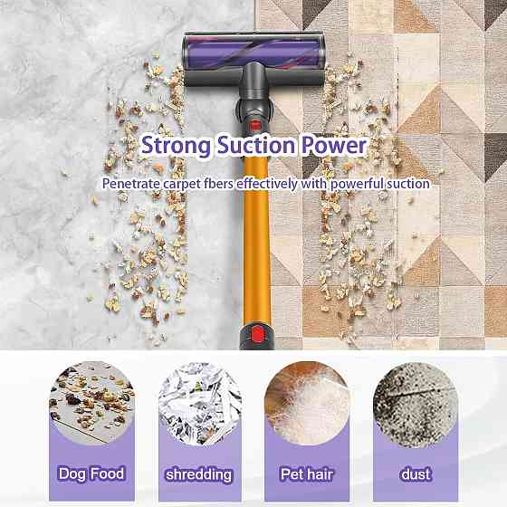 Електрична насадка для пилососа Dyson V12 Detect Slim Чорна Direct Drive турбо-щітка для твердих підлог і килимів, змінна насадка Київ