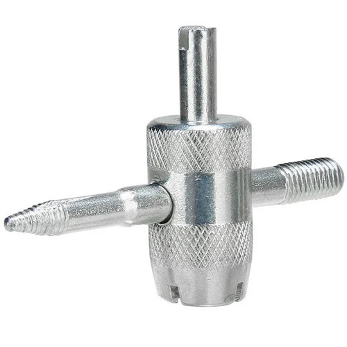 Ключ для ремонта клапанов шин ниппелей авто 4в1, нарезчик резьбы, металл Винница - изображение 1