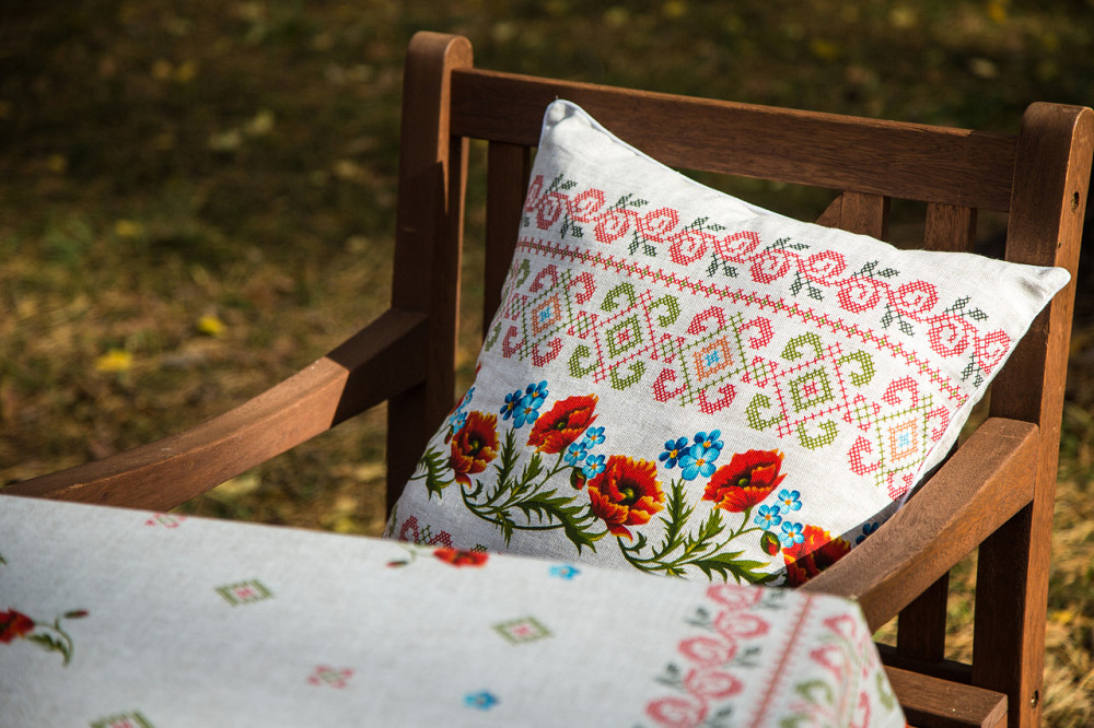 Ecotton Скатертина Ecotton 150х180 см натуральна бавовняна з рогожки 18714-1 Маки Український е Коломия - фото 8