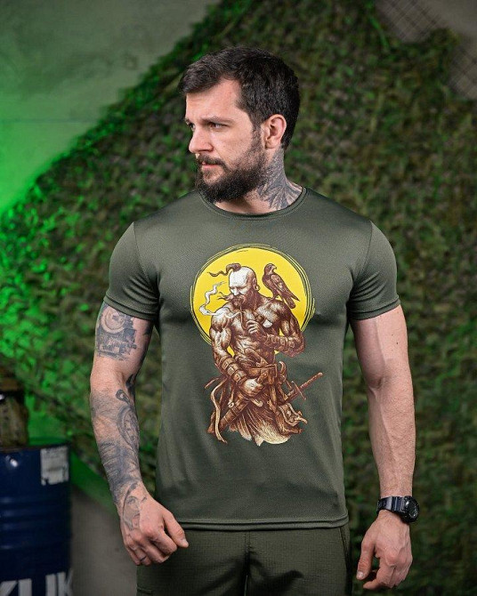 Тактическая потоотводящая футболка  Козак олива ПП7614 Одесса - изображение 5