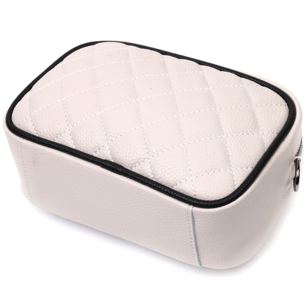 Жіноча сумка через плече на одне відділення з натуральної шкіри Vintage 22383 Біла Київ - фото 5