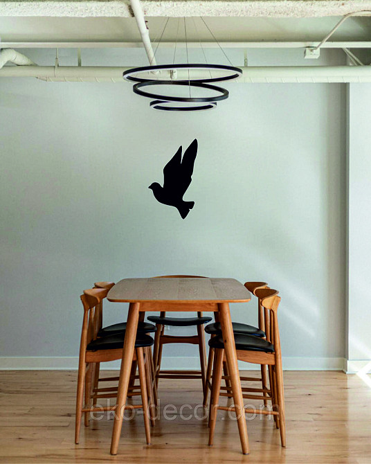 Декоративное настенное Панно «Птичка» Декор на стену(цена за 1шт) 30*18 см, Черный Киев - изображение 1