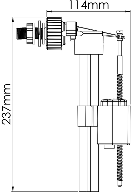 Клапан наповнення поплавковий бокової подачі води 1/2 пластикова різьба NOVA Харків - фото 3