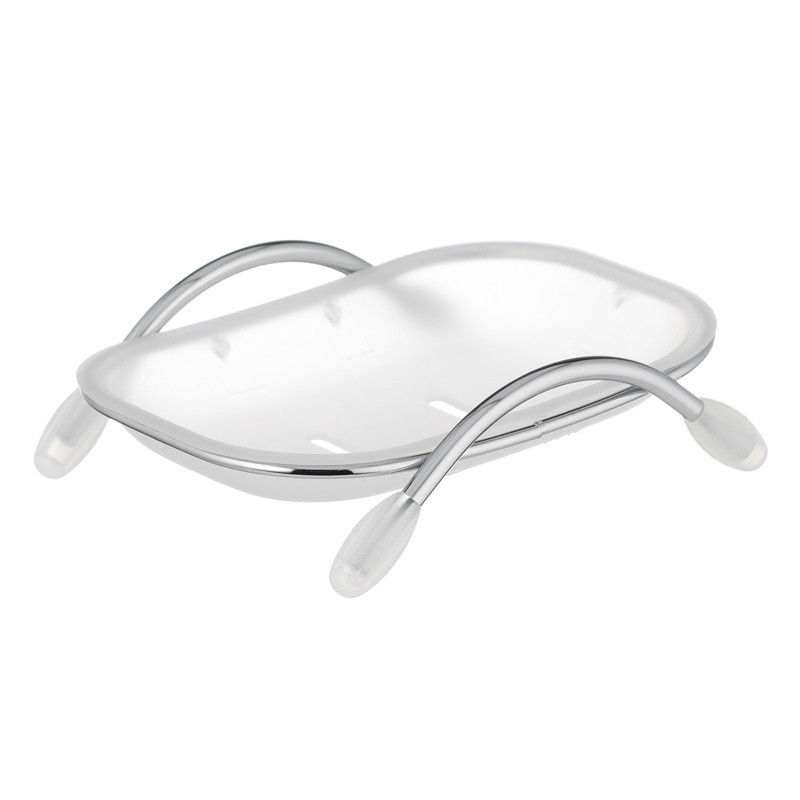 Мыльница настольная Zerix LR332-1 из бело-матового пластика с металлическим каркасом (ZX2700) Черновцы - изображение 1