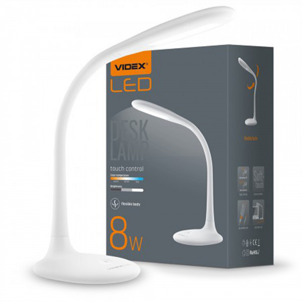 LED лампа настільна VIDEX VL-TF03W 8W 3000-5500K 220V (24713) Київ - фото 1