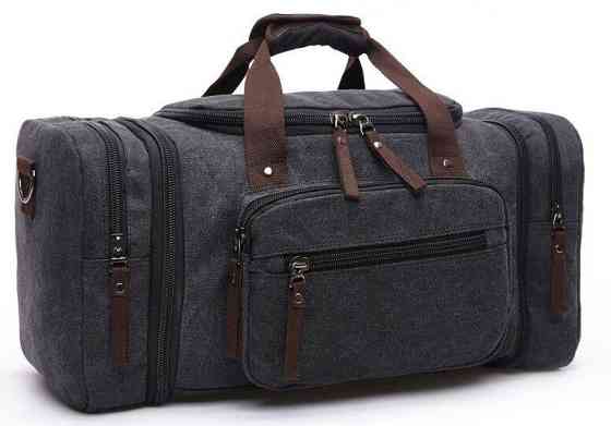 Дорожня сумка текстильна Vintage 20080 Чорна Київ