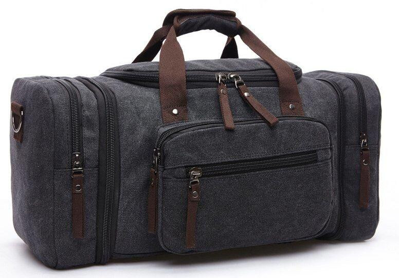 Дорожня сумка текстильна Vintage 20080 Чорна Київ - фото 1