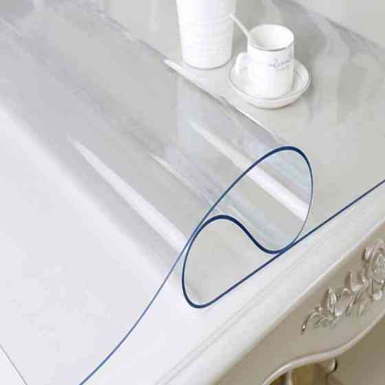 М'яке скло Прозора силіконова скатертина на стіл Soft Glass Захист для меблів 1.3х1.0 м (товщина 2мм Вінниця