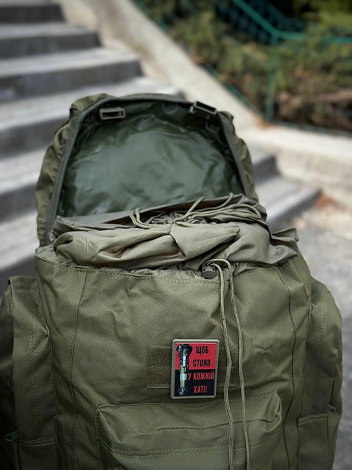 Тактичний військовий рюкзак олива 120 л, матеріал Оксфорд, каркасний, водонепроникний, міцний Львів - фото 8