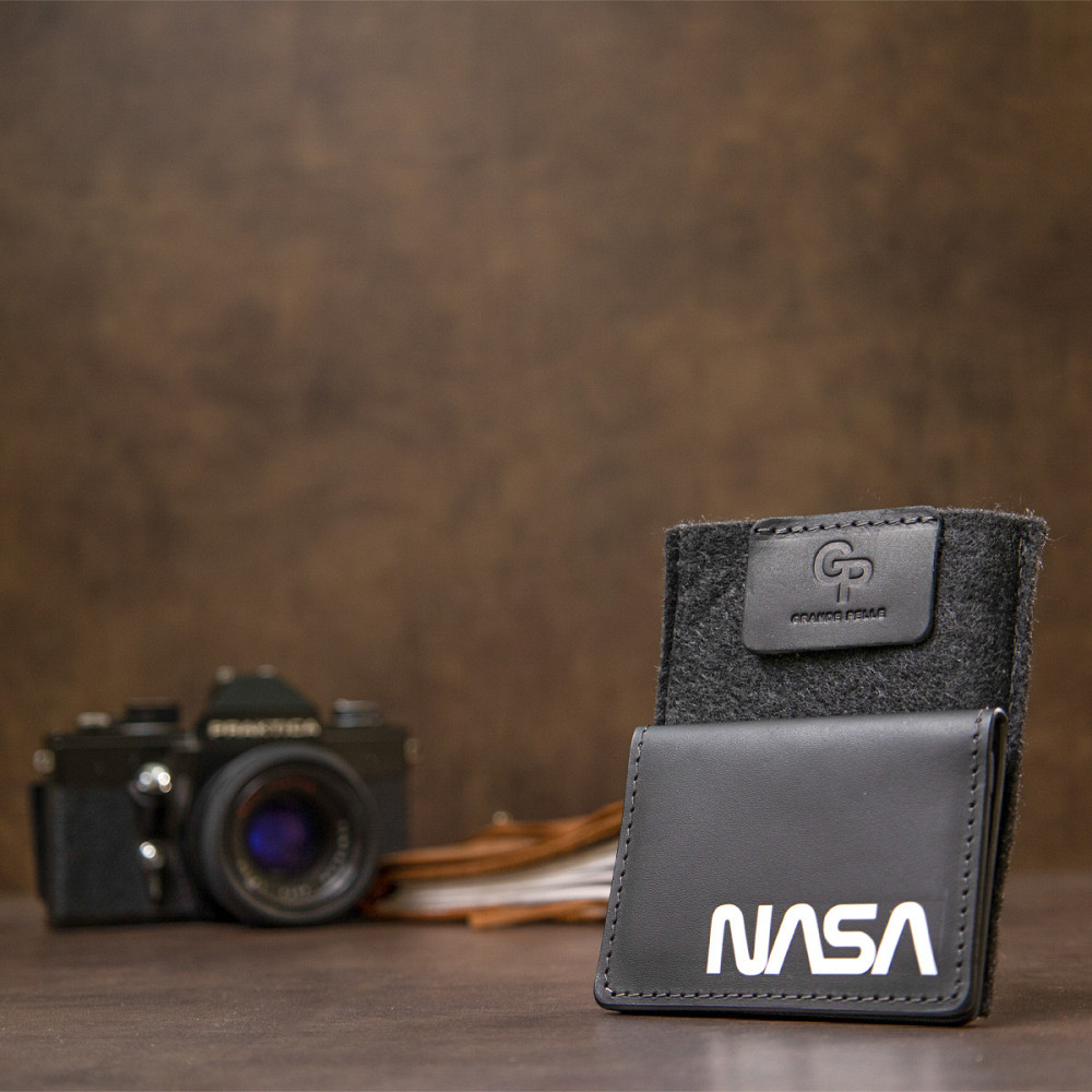 Кожаная обложка для автодокументов с логотипом NASA (GRANDE PELLE) Киев - изображение 4