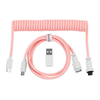 Дата кабель USB-C + USB A to USB-C 1.36m Coiled Aviator pink Keychron (CAB15_KEYCHRON) Винница - изображение 1